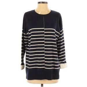 VINCE. Navy White Striped Pullover Sweater